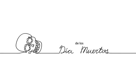 Day of the Dead Skull Line Art vector image