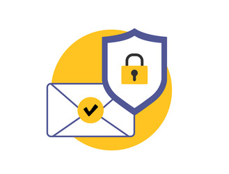 email authentication flat icon with verified vector image