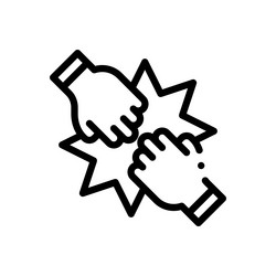 fighting game icon thin linear style design vector image