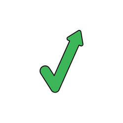 icon concept check mark with arrow pointing up vector image