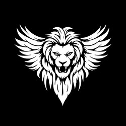 lion - black and white Vector Image