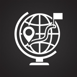 navigation icon on black background for graphic vector image