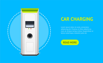 Realistic 3d detailed electric car charging vector