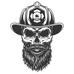 skull in the fireman hat Vector Image