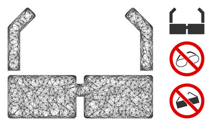 spectacles polygonal web mesh vector image