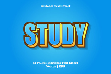 study editable text effect vector image
