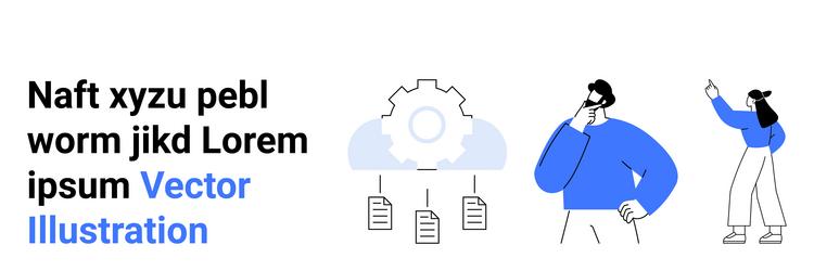 team discussing cloud-based document management vector image