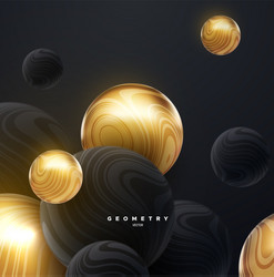 Abstract background with 3d spheres cluster Vector Image