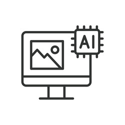 ai images generation icon in line design vector image