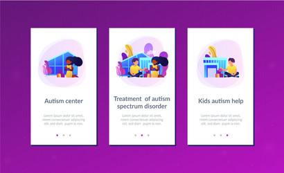 Autism Center App UI Template vector image