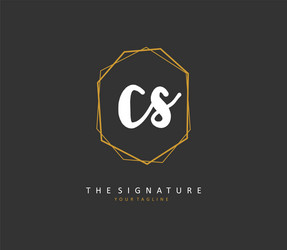 c s cs initial letter handwriting and signature vector image