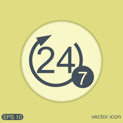 Character 24 7 open hours a day and days vector