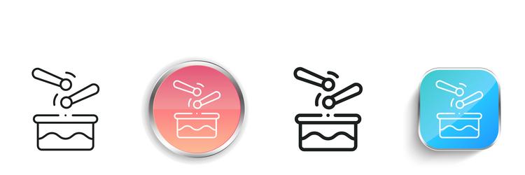 drums icon thin linear regular and button style vector image