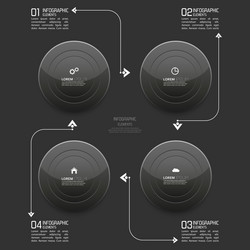 glossy modern black plastic buttons with pointer vector image