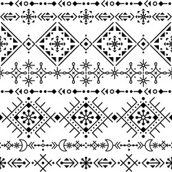 icelands rune style line art seamless pattern vector image