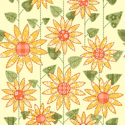 Light Sunflower Pattern Seamless Background vector image