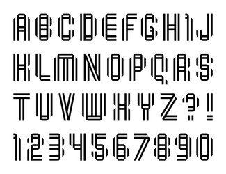 modern font letters folded from double line vector image