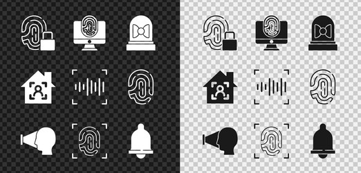 set fingerprint with lock monitor vector image