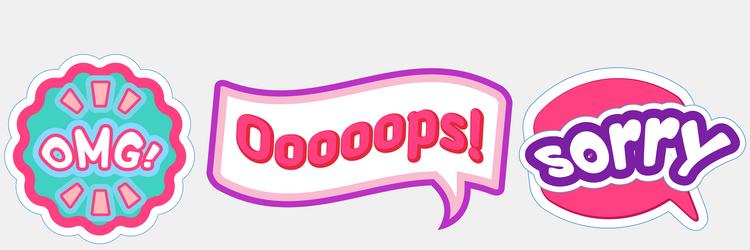 speech bubbles with words dialogue text oops omg vector image