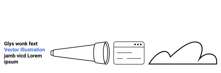 telescope web interface and abstract cloud vector image