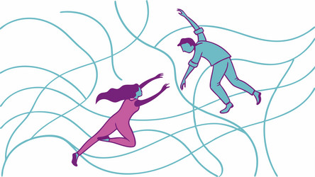 abstract people connecting fluid motion and unity vector image