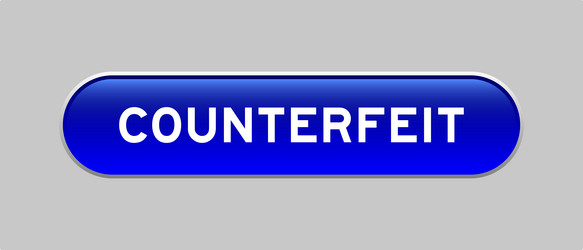 blue color capsule shape button with word vector image