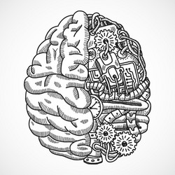 Brain as Processing Unit vector image