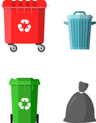 can container bag and bucket for garbage vector image