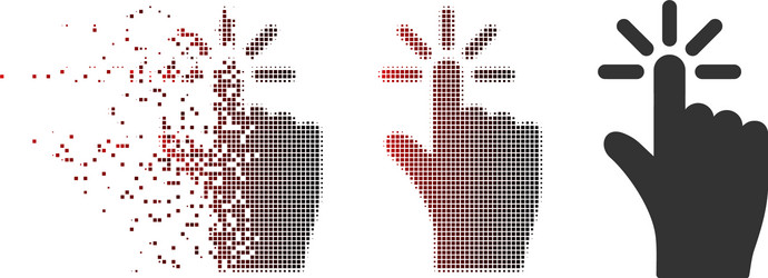 dissipated pixel halftone click icon vector image