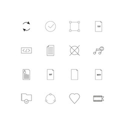 files and folders sign simple linear icons set vector image