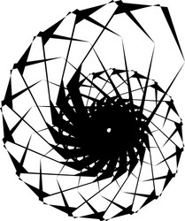 geometric circular spiral abstract angular edgy vector image