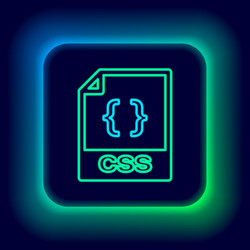 glowing neon line css file document download vector image