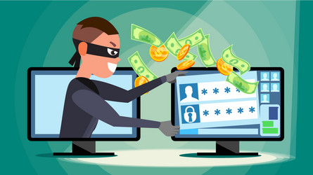 hacking concept hacker using personal vector image