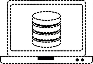 laptop computer with data disk vector image