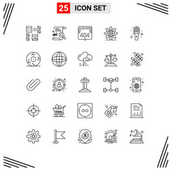 set 25 lines on grid for mic server search vector image