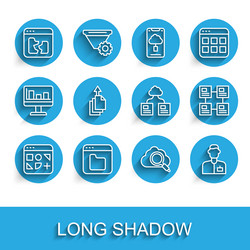 set line different files browser broken search vector image