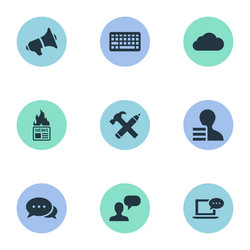 set of simple user icons vector image