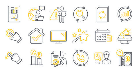 set technology icons such as certificate call vector image