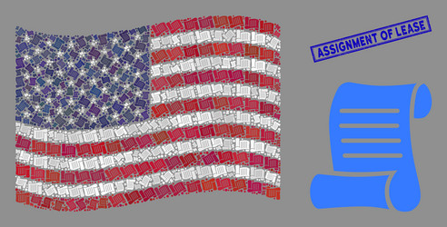 Usa flag stylized composition script roll vector