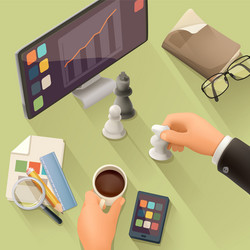 Desk flat design Royalty Free Vector Image - VectorStock