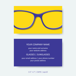 Business card template simple eye glasses design vector