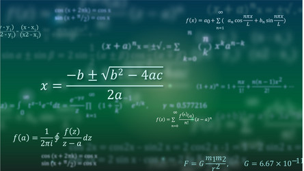 mathematical formulas abstract green background vector image