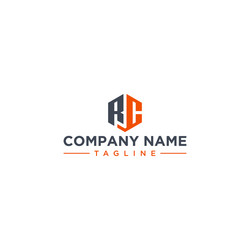 RC Initial Hexagon Logo vector image