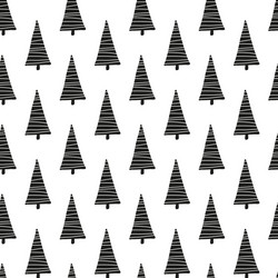 seamless pattern with scandinavian fir trees vector image