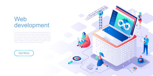 web development landing page template program vector image