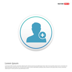 add user icon hexa white background template vector image