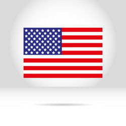American Flag on White Background Vector Image