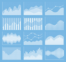 business chart collection set of graphs data vector image
