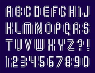 Folded Line Alphabet – Double Line Font vector image