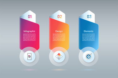 infographic design elements template with 3 steps vector image